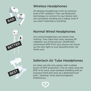 New & Redesigned Air Tube Headphones for EMF Protection