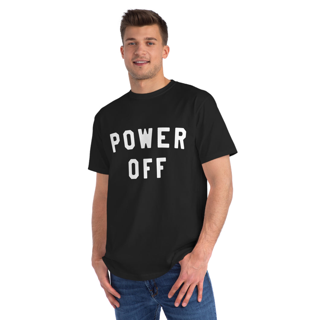 POWER OFF Black Unisex T-Shirt - 100% Organic Cotton