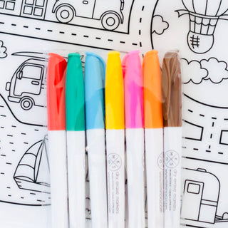 kids placemant and markers no screens