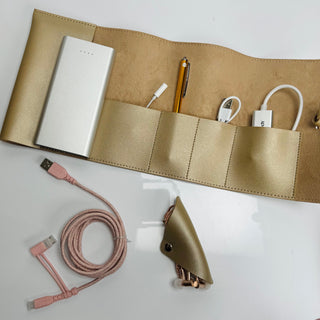 EMF-Free Charging Block in Leather Wrap