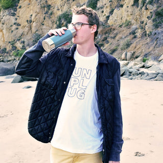 Men's Unplug Graphic Blue Tee