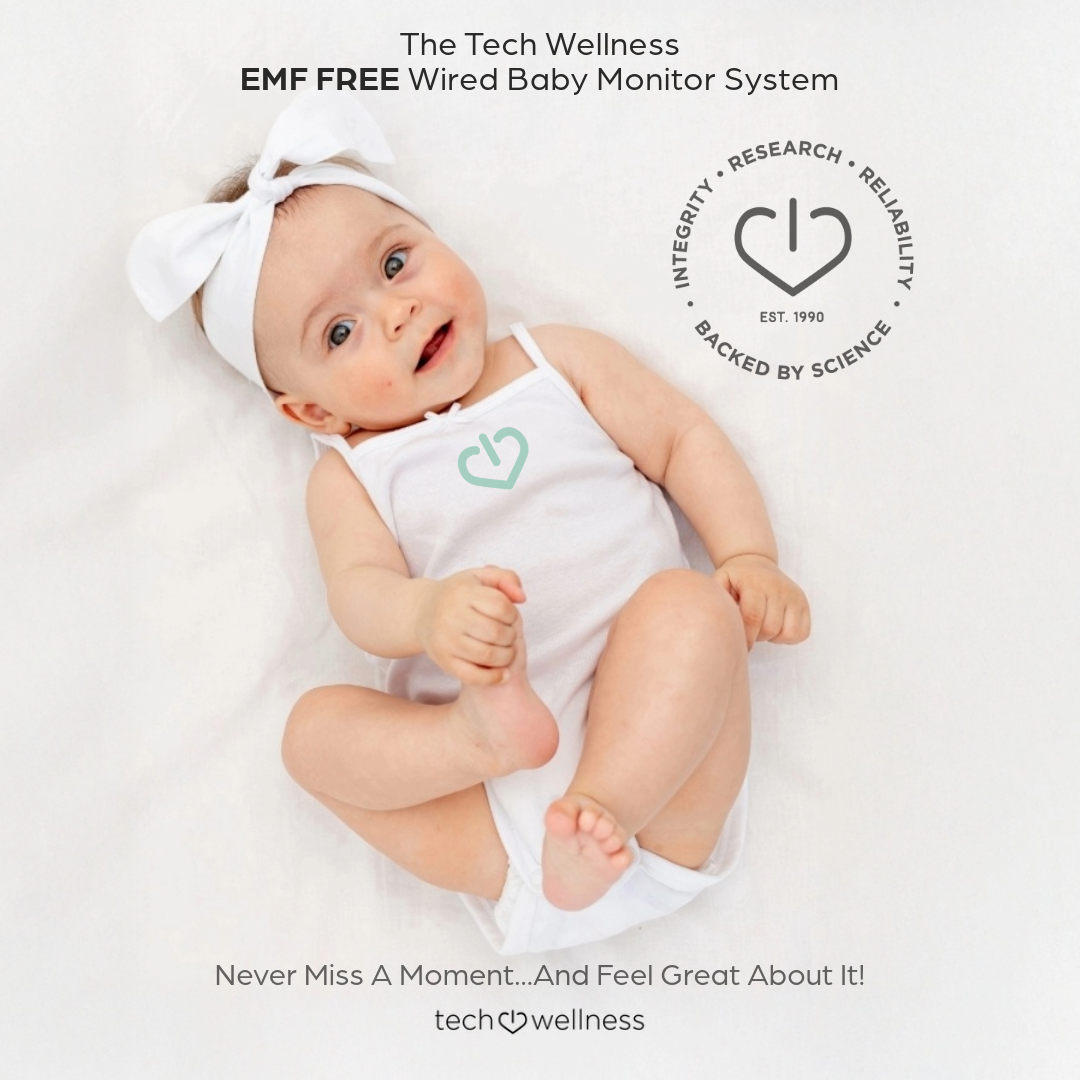 New! The Tech Wellness EMF Free Wired Baby Monitor System--Finally A Baby Monitor With No Wireless EMF Radiation! Best for Baby and For You