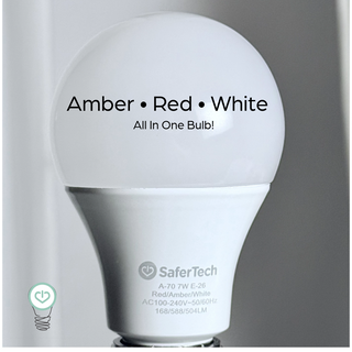 Amber-Red-White Lights In One Bulb