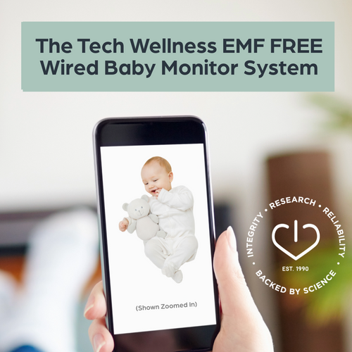 New! The Tech Wellness EMF Free Wired Baby Monitor System--Finally A Baby Monitor With No Wireless EMF Radiation! Best for Baby and For You