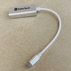 Grounded internet USB-C Adapter for ethernet and no wireless