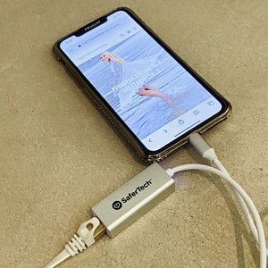 Grounded iPhone Internet Adapter. Lighting dongle for NO EMF, No WiFi. This Dongle Lets You Browse, Use a Messaging App, Email and Scoll! Body Tech Wellness 