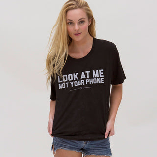Look At Me Not Your Phone—The Comfy Tee With Just The Right Message Wellness Wear Tech Wellness 