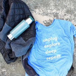 Unplug Explore Sleep Repeat Men's and Todlers Tee Wellness Wear Tech Wellness 